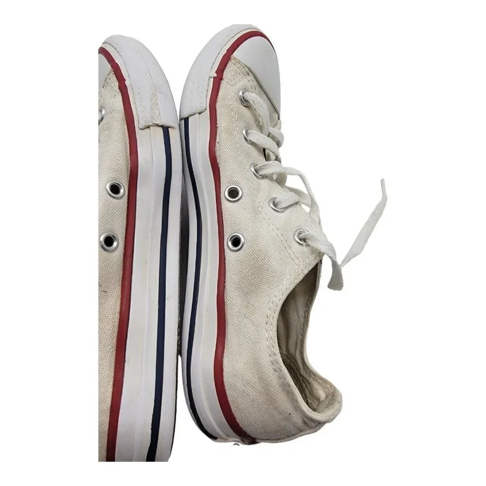 Converse Chuck Taylor All Star Kids 3 OX Skate Shoes White Red 3J256 Lace Up